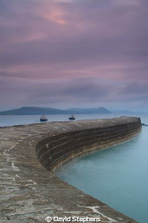 Just after sunrise on the Cobb, Lyme Regis.  Taken with N... by David Stephens 